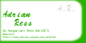 adrian ress business card